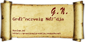 Grünczveig Nádja névjegykártya